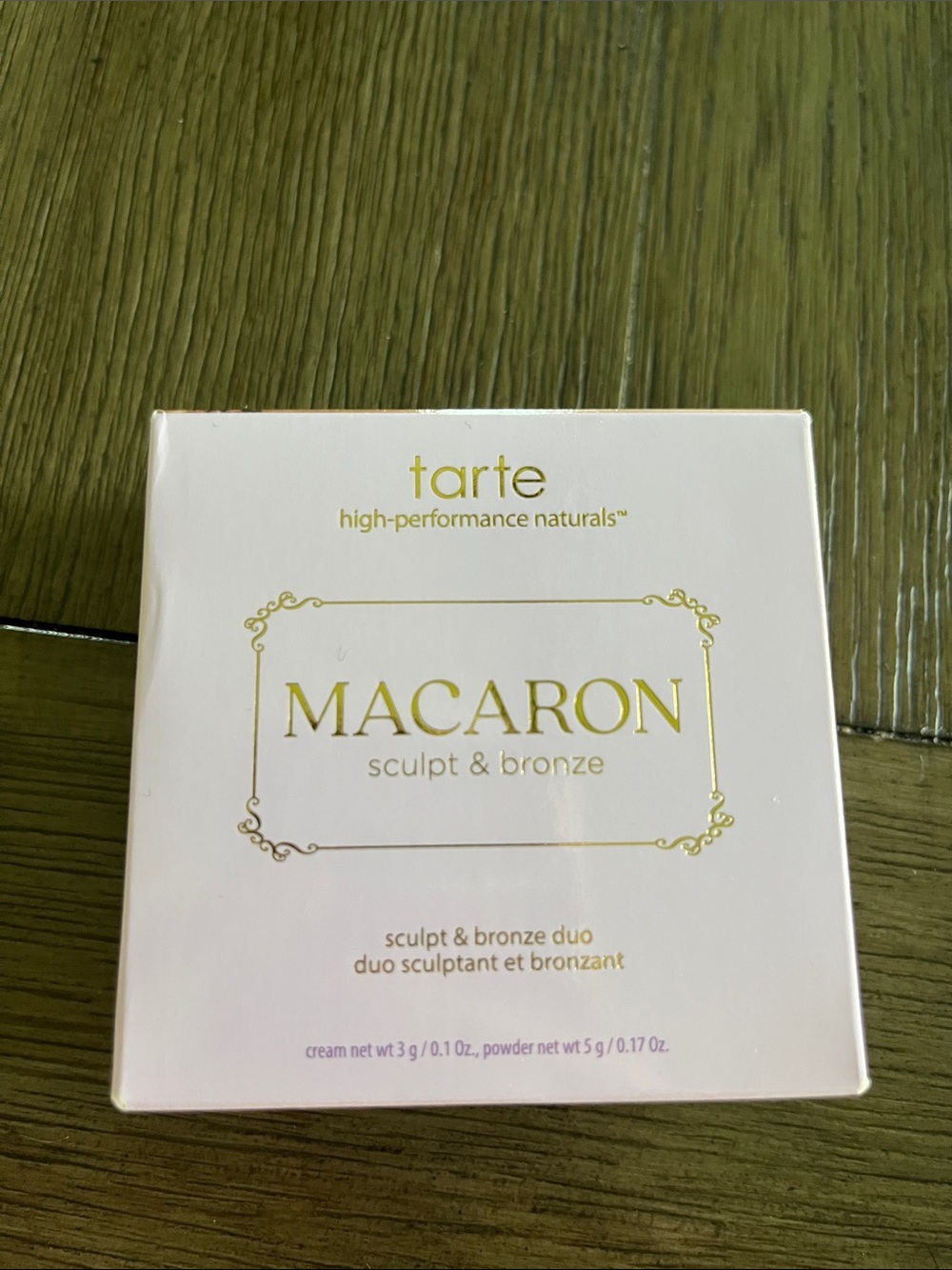 tarte Macaron Sculpt & Bronze Compact - Pale Pink with Gold Accents